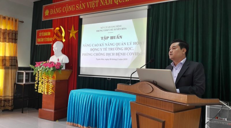 Trung tâm y tế Tuyên Hoá tập huấn công tác y tế trường học phòng chống dịch bệnh Covid-19